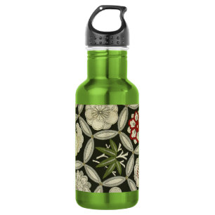 Japanisches KIMONO Textil, Blumenmuster Trinkflasche
