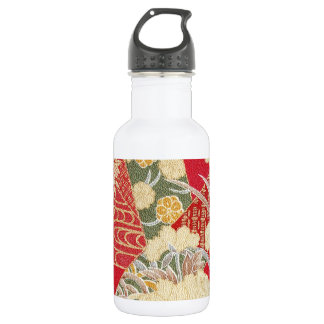 Japanisches KIMONO Textil, Blumenmuster Trinkflasche