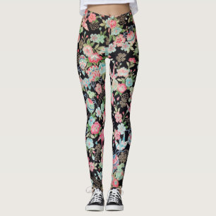Japanisches KIMONO Textil, Floret Muster Leggings