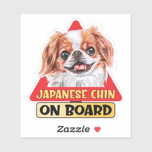 Japanisches Kinn an Bord Spaniel Hundeschild Aufkleber (Blatt)