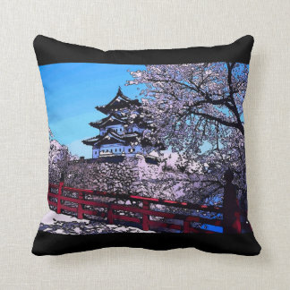 Japanisches Kirschblüten-Aquarell-Wurfs-Kissen Kissen