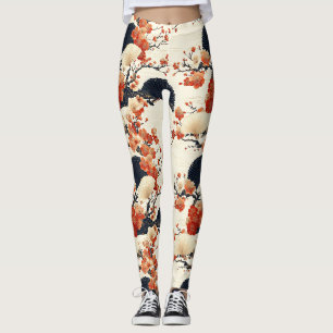 Japanisches Kirschblüten-Fächer-Muster (6) Leggings