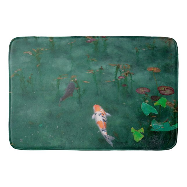 Japanisches Koi Fish Nature Foto Badematte (Vorderseite)