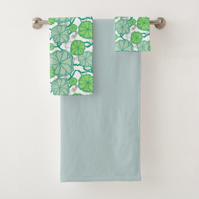 Japanisches Koi Pond Bath Handtuch Set (Insitu)