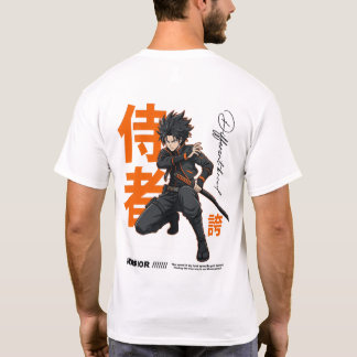 Japanisches Krieger-Straßenwear-Action-Design Haup T-Shirt