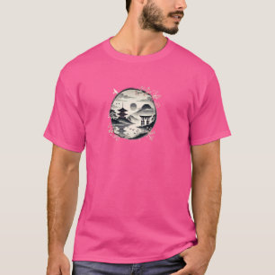 Japanisches Landschaftshaus Kirschblüten Berg T-Shirt