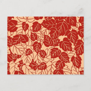 Japanisches Leaf Print, Mandarin Orange Postkarte