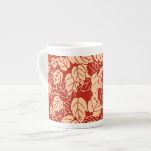 Japanisches Leaf Print, Mandarin Orange Prozellantasse