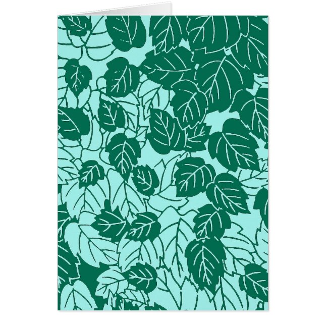 Japanisches Leaf Print, Türkis und Aqua (Vorne)
