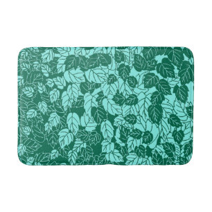 Japanisches Leaf Print, Türkis und Aqua Badematte