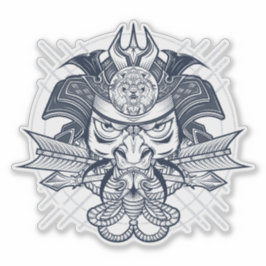 Japanisches Lion Samurai Emblem Aufkleber