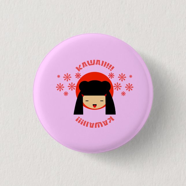 japanisches Mädchen Button (Vorderseite)