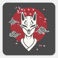 Japanisches Mädchen mit Oni Maske Japan Manga Anim