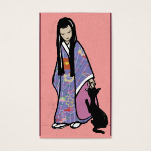Japanisches Mädchen und Katze