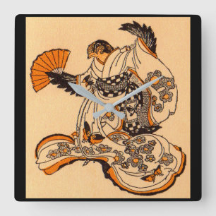 Japanisches Märchen: Der Zungenschnitt Quadratische Wanduhr