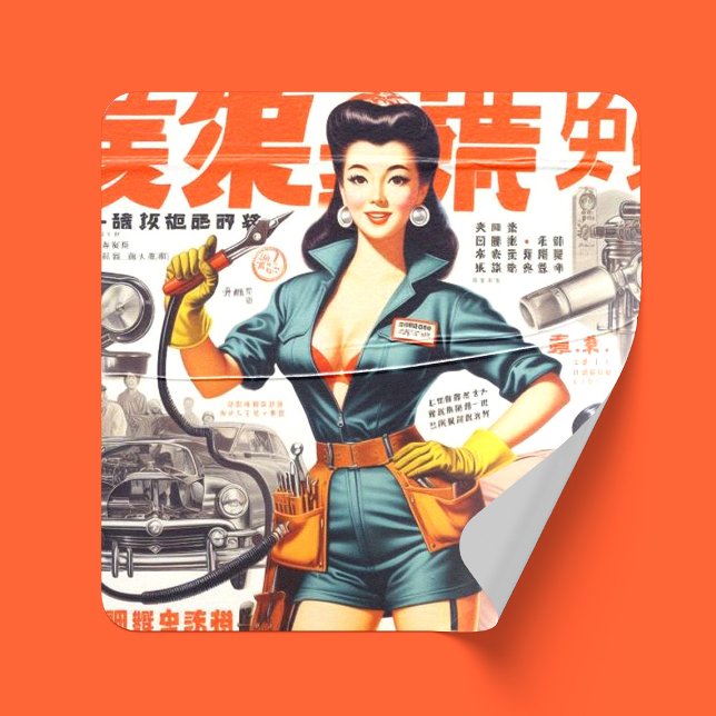 Japanisches Mechanic Girl Aufkleber (Von Creator hochgeladen)