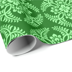 Japanisches Medaillon-Muster, dunkles Jade-Grün Geschenkpapier