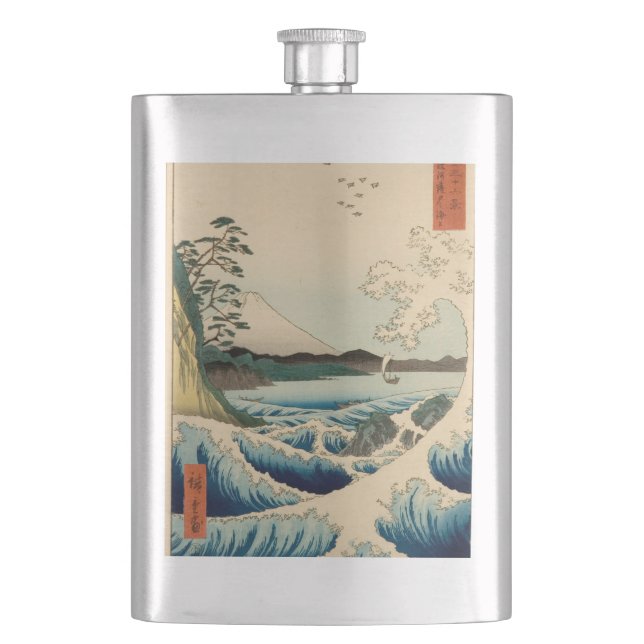 Japanisches Meer von Satta Hiroshige Kunst Flachmann (Vorderseite)