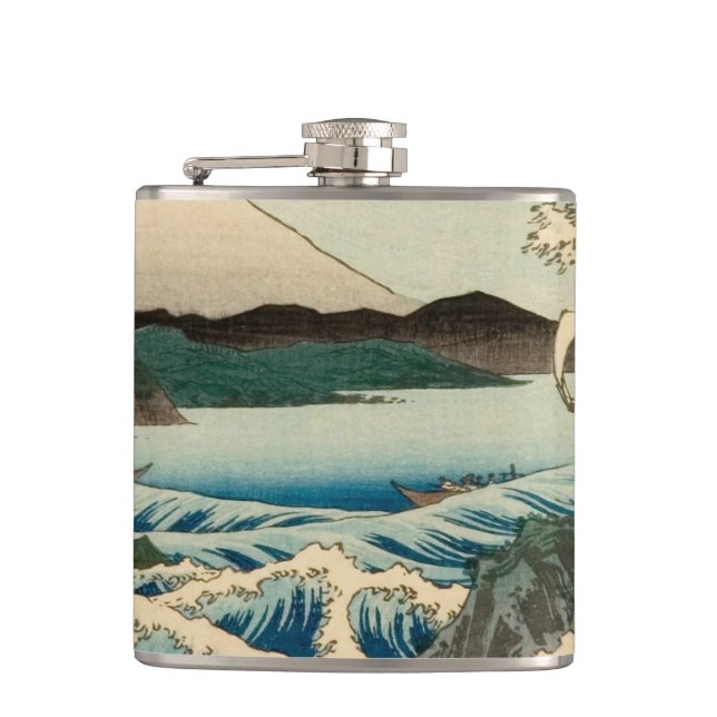 Japanisches Meer von Satta Hiroshige Kunst Flachmann (Vorderseite)