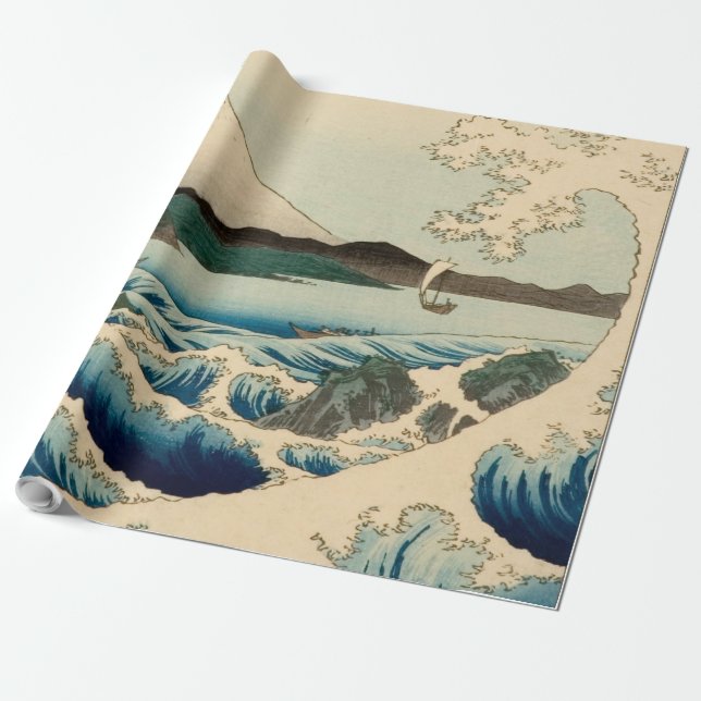 Japanisches Meer von Satta Hiroshige Kunst Geschenkpapier (Ungerollt)