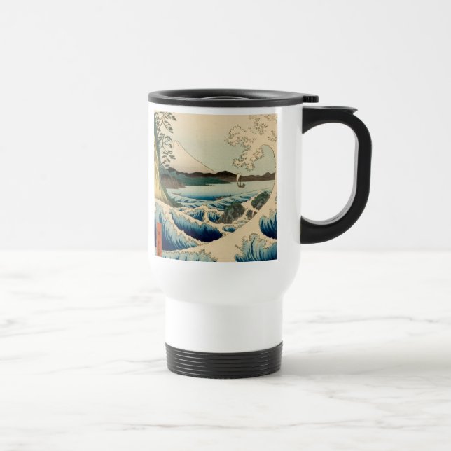 Japanisches Meer von Satta Hiroshige Kunst Reisebecher (Rechts)