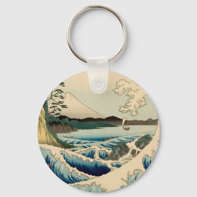 Japanisches Meer von Satta Hiroshige Kunst Schlüsselanhänger (Vorderseite)
