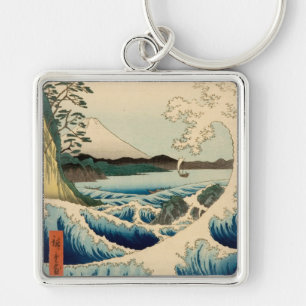 Japanisches Meer von Satta Hiroshige Kunst Schlüsselanhänger