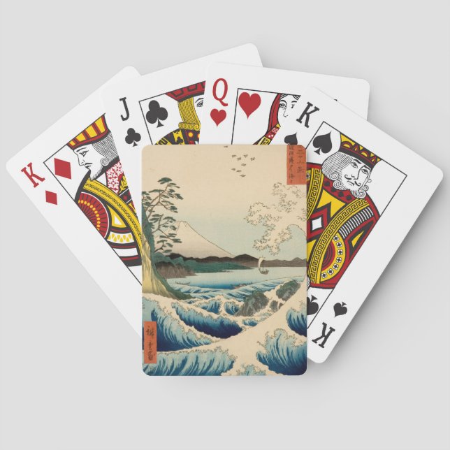 Japanisches Meer von Satta Hiroshige Kunst Spielkarten (Rückseite)