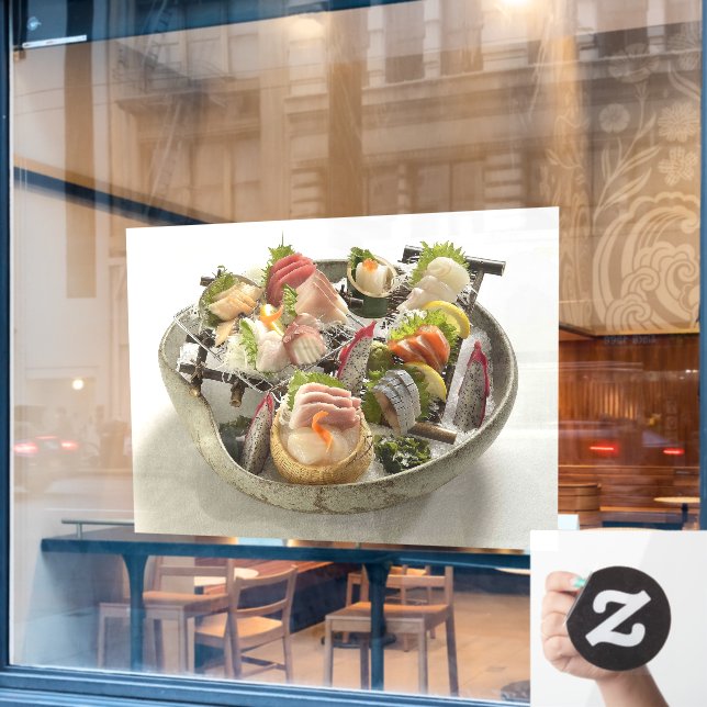 Japanisches Meeresfrüchte Restaurant Business Fensteraufkleber (Café-Fenster)