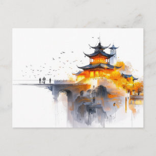 Japanisches minimalistisches Design Postkarte