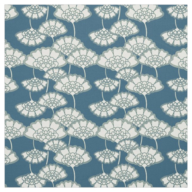 Japanisches mit Blumenmuster des dunklen Türkises Stoff (Muster)