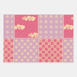Japanisches Mix-Muster Geschenkpapier Set