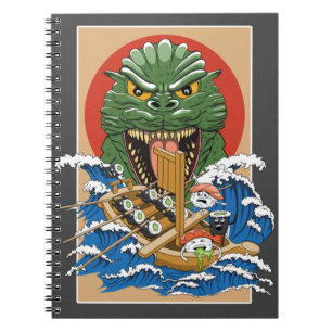 Japanisches Monster Sushi Lover Notizblock