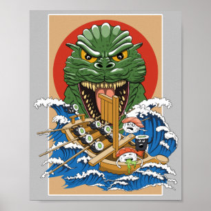 Japanisches Monster Sushi Lover Poster