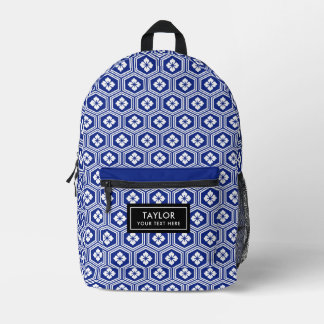 Japanisches Motiv Kikko Bleu Bedruckter Rucksack
