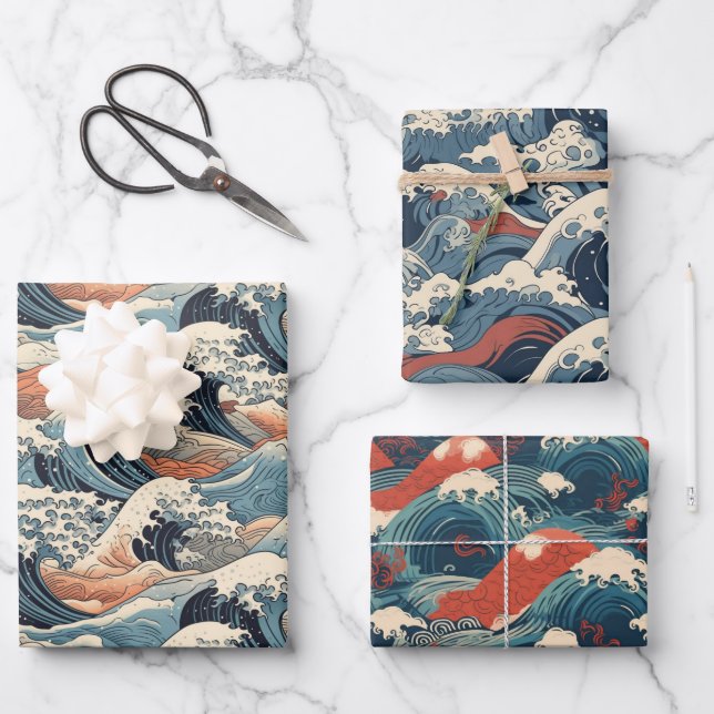 Japanisches Muster  Geschenkpapier Set (Vorderseite)