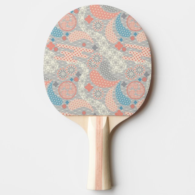Japanisches Muster. Illustration. Tischtennis Schläger (Vorderseite)