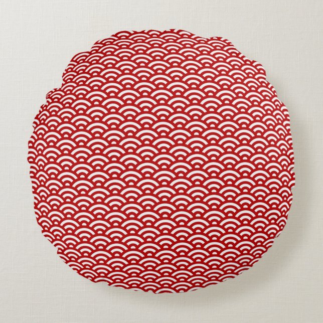 Japanisches Muster Rundes Kissen (Vorderseite)