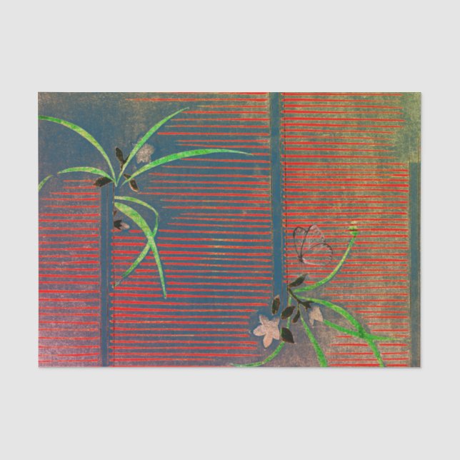 JAPANISCHES MUSTER WOODBLOCK Seidenpapier (Vorderseite)