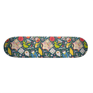 Japanisches nahtloses Muster Skateboard