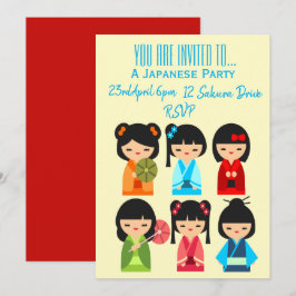 Japanisches niedliches japanisches Party Einladung