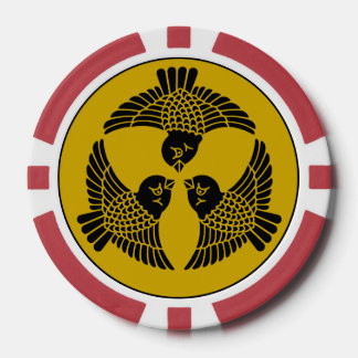 Japanisches Noble-Drei-Sparrow-Wappen Pokerchips