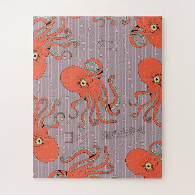 Japanisches Oktopus-Muster (Vertikal)