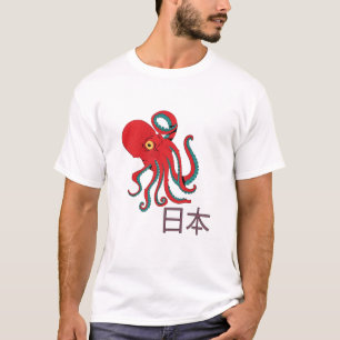 Japanisches Oktopus-Muster T-Shirt