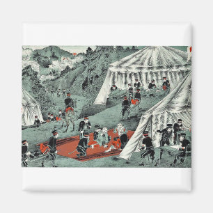 Japanisches rotes Kreuz, das um feindlichen Magnet