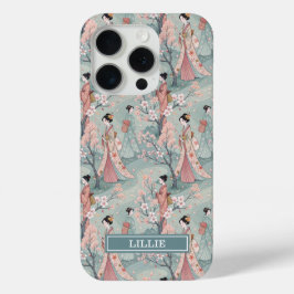 Japanisches Sakura-Geisha-Muster mit Monogramm Case-Mate iPhone Hülle