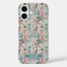 Japanisches Sakura-Geisha-Muster monogrammiert