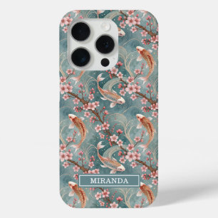 Japanisches Sakura-Koi-Fisch-Muster monogrammiert Case-Mate iPhone Hülle