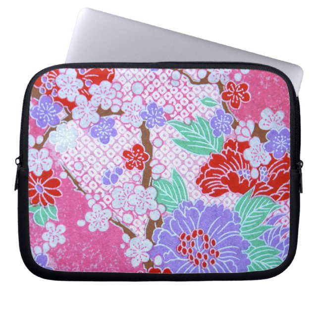 Japanisches Sakura Muster Laptop Sleeve (Vorderseite)