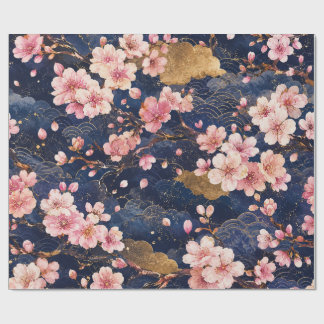 Japanisches Sakura-Wasserfarbmuster | Elegante Kir Geschenkpapier
